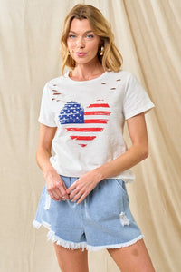 4th of July Distressed Tee
