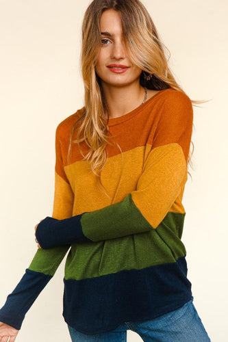 Curvy Multicolor Long Sleeve Top