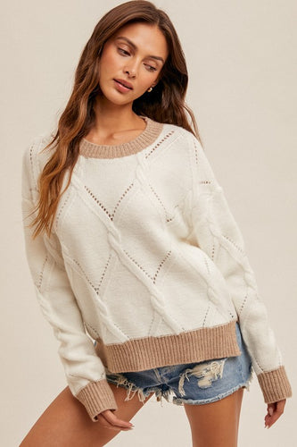 ROUND NECK CABLE KNIT