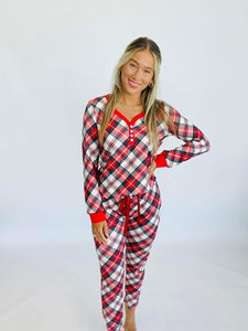 Red & White Plaid Christmas Pajamas