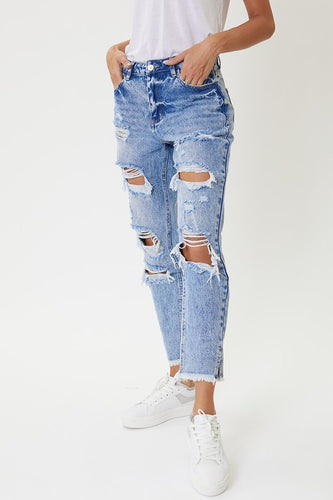 KanCan Distressed Mom Jeans