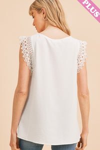 Off White Lace Trimmed Top