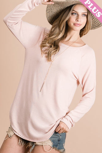 Pink Curved Hem Basic