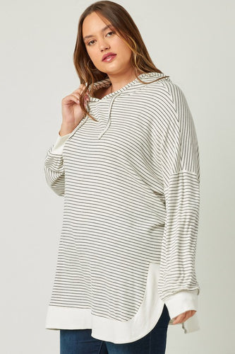 Ribbed Striped Hoodie