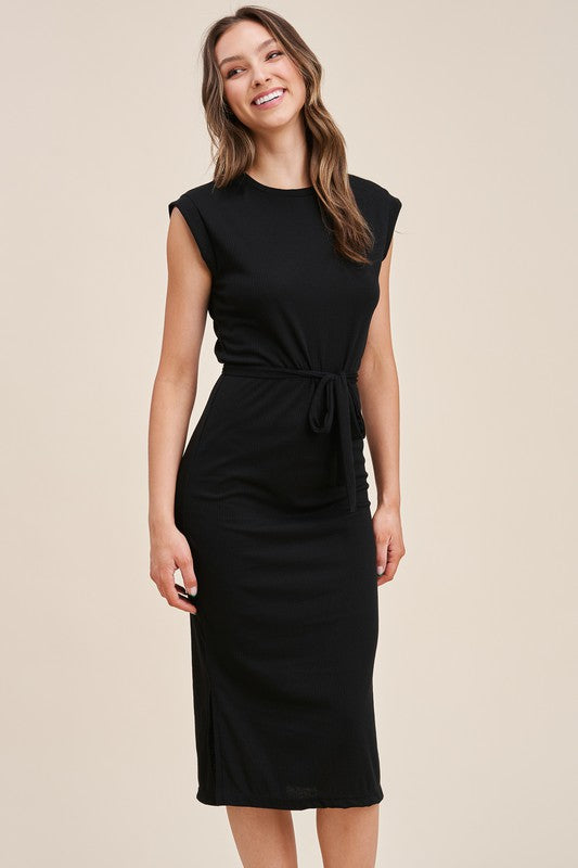 Black Tie Waist Dress