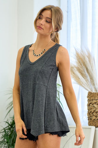 Charcoal Hankerchief Top