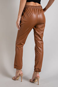 Coco Faux Leather Joggers