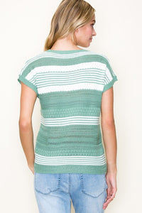 Sage Multi Texture Sweater Top