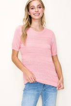 Light Pink Multi Texture Sweater Top