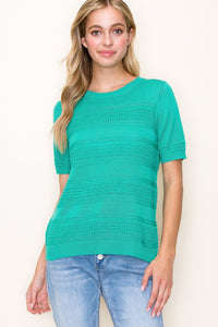 Emerald Multi Texture Sweater Top