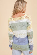 Blue Lightweight Colorblock Sweater