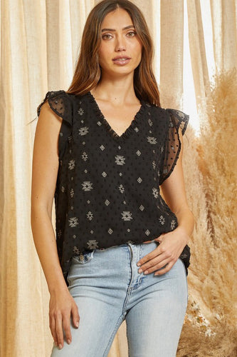 Black Embroidered Top