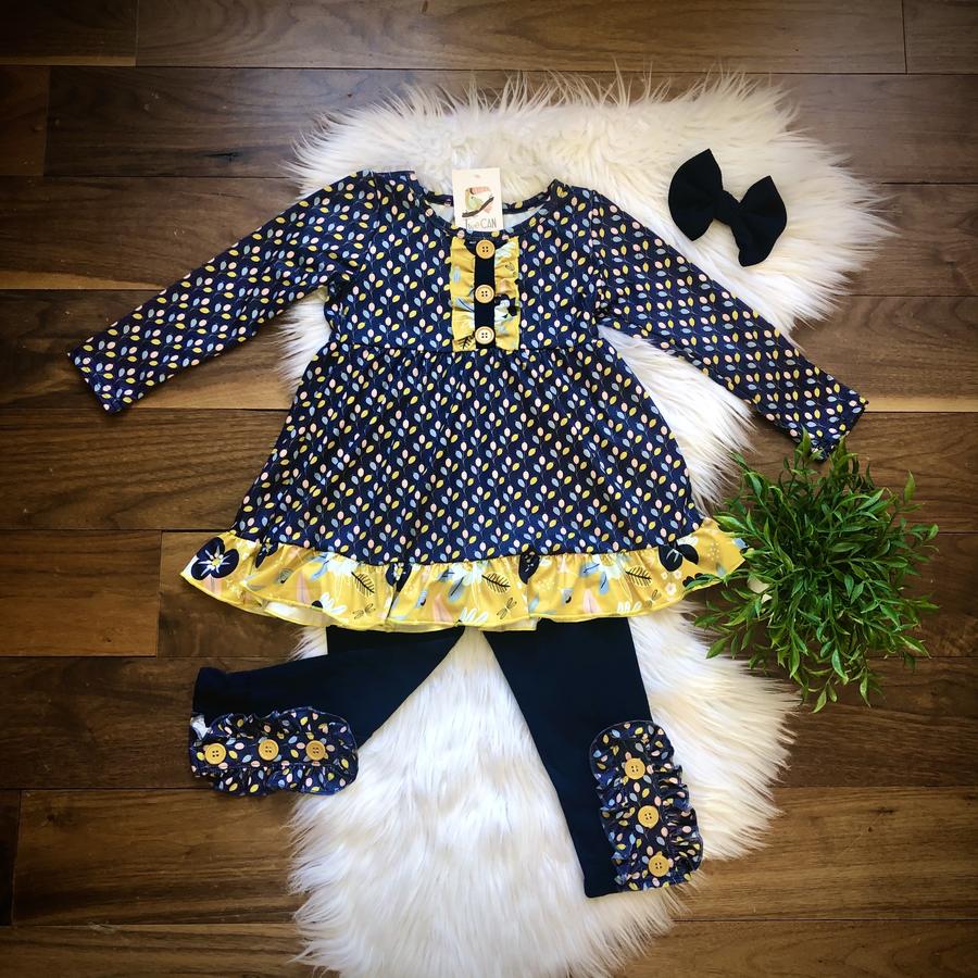 Navy & Yellow Floral Set TwoCan